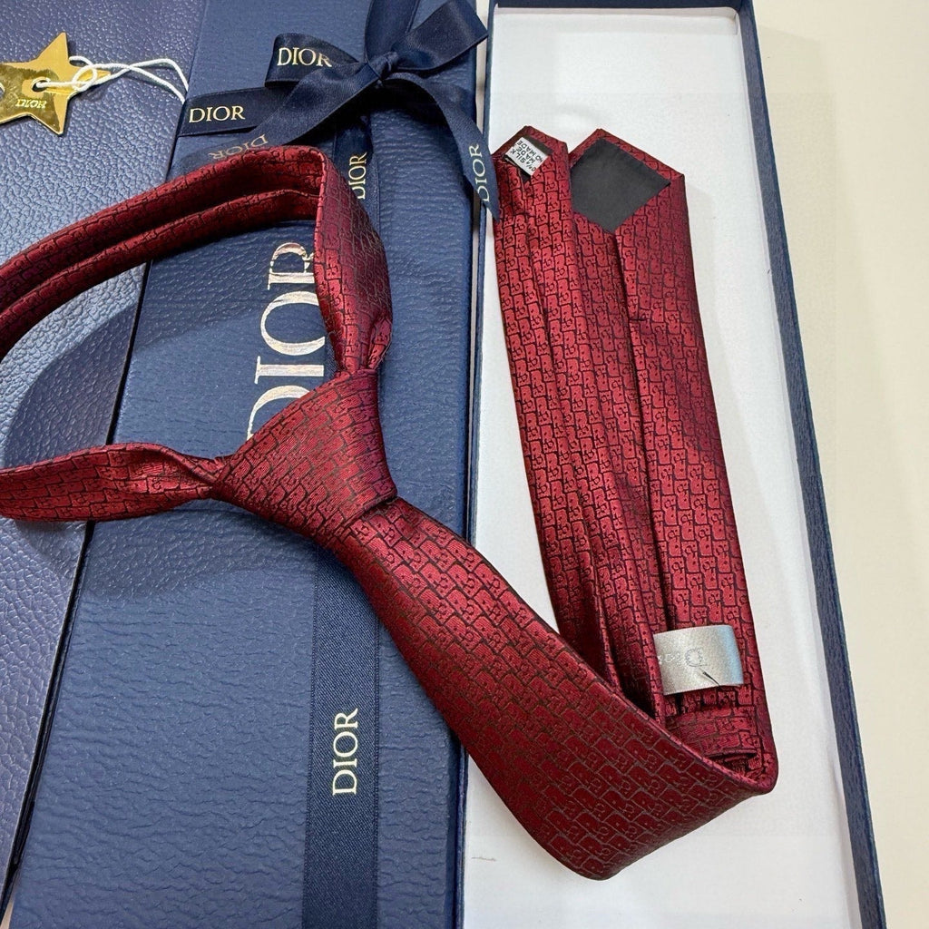 Dior Style Men's Textured Silk Tie