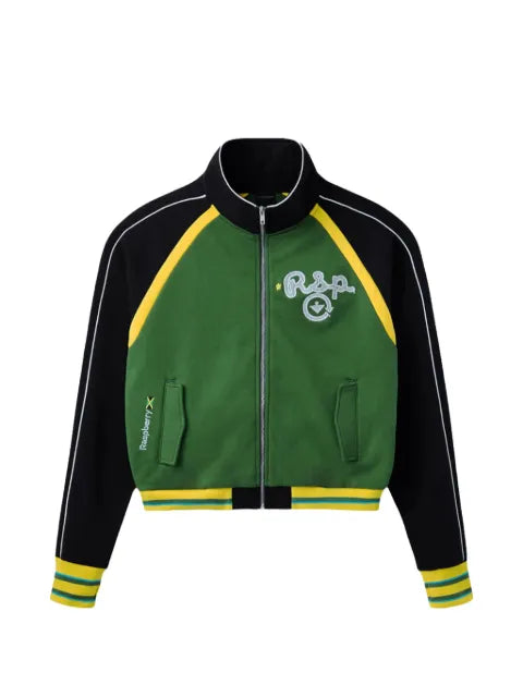 GV Gallery Raspberry Hills Jamaica Berry logo-patch jacket