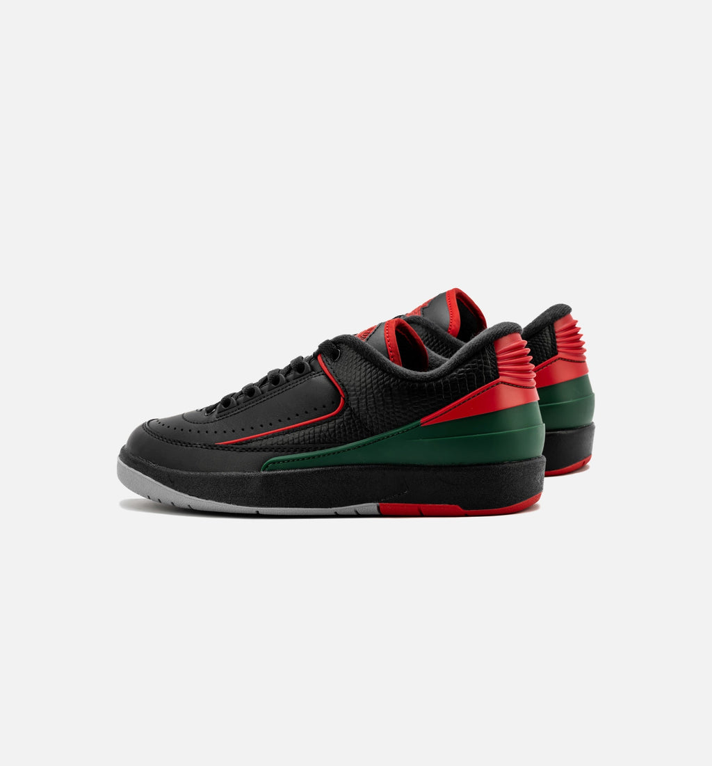 Air Jordan 2 Retro Low Christmas Grade School Lifestyle Shoe – Black/Fire Red/Cement Grey