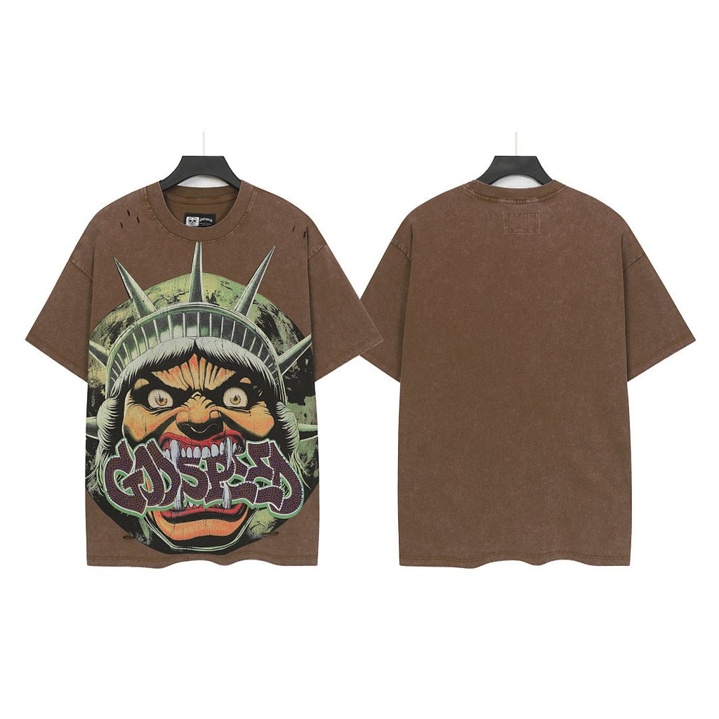Godspeed Distressed Rhinestone Graphic T-Shirt