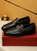 Valentino Black V-Hardware Loafers