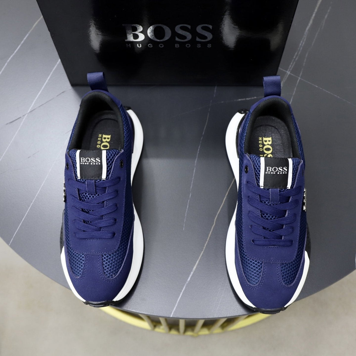 BOSS Men's Knit-Panel Low-Top Sneakers