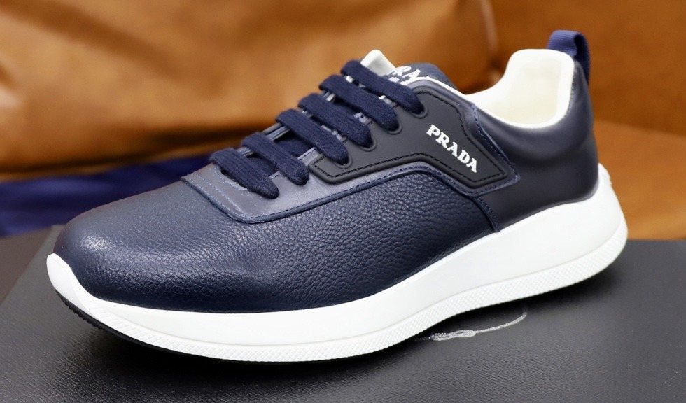 Prada Textured Low-Top Sneakers