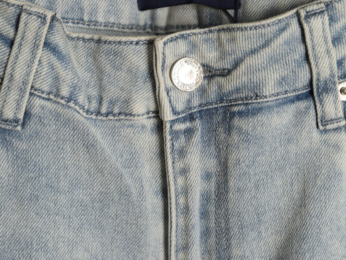 Louis Vuitton Back-Pocket Graphic Jeans - Light Gray